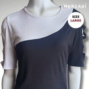 Mercari Colorblock Cutout-Sleeve Top – Size Large